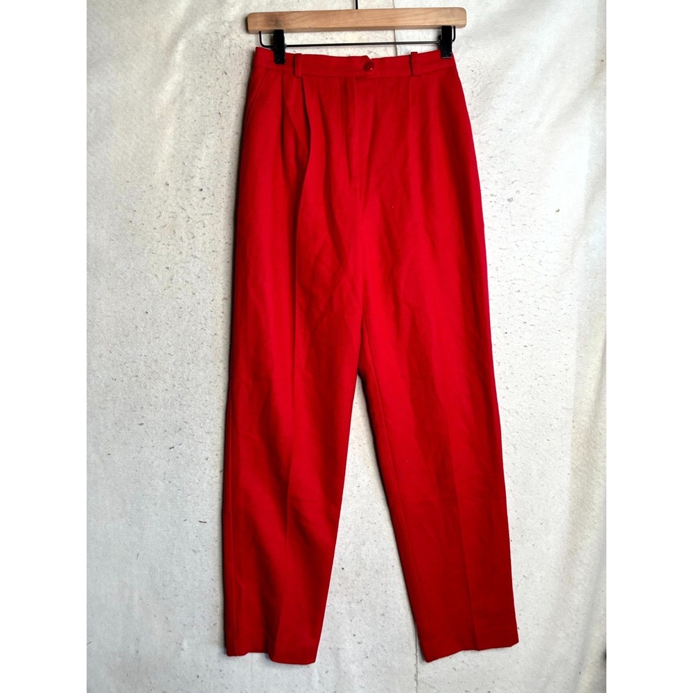 Urban Wool Dress Pants Womens 6 Red Merino Wool Comfort High Rise Straight Leg